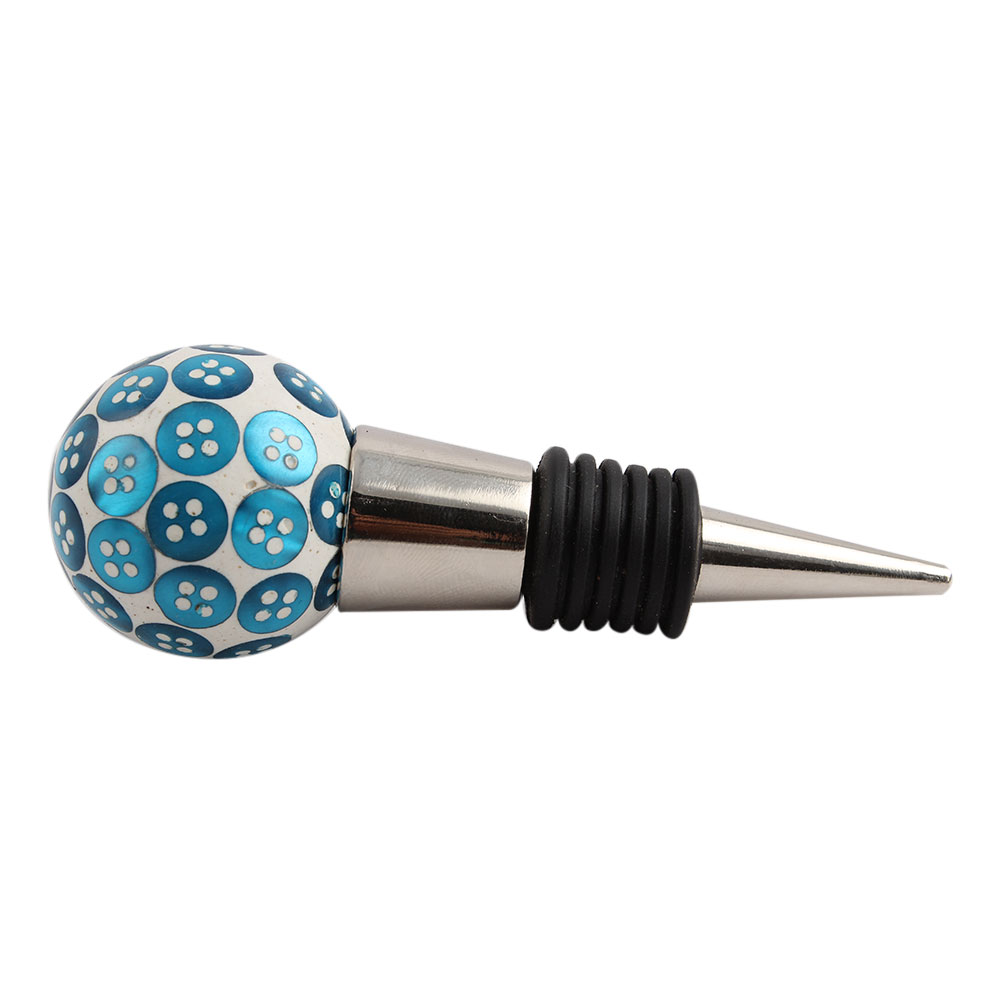 Turquoise Button Wine Stopper